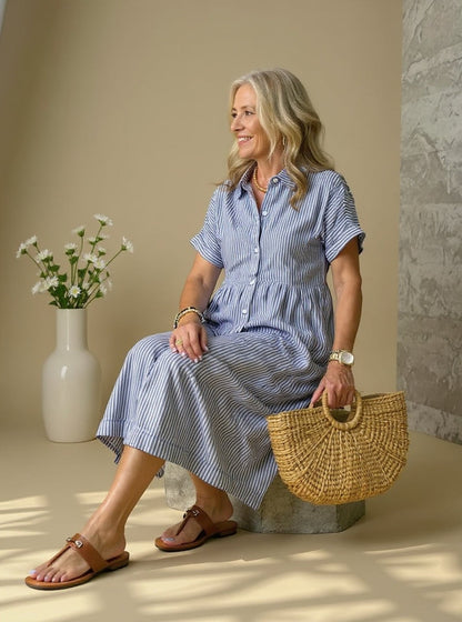 La Chispa | Vestido Elegante de Rayas Suaves