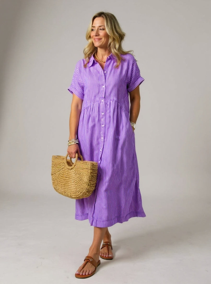 La Chispa | Vestido Elegante de Rayas Suaves