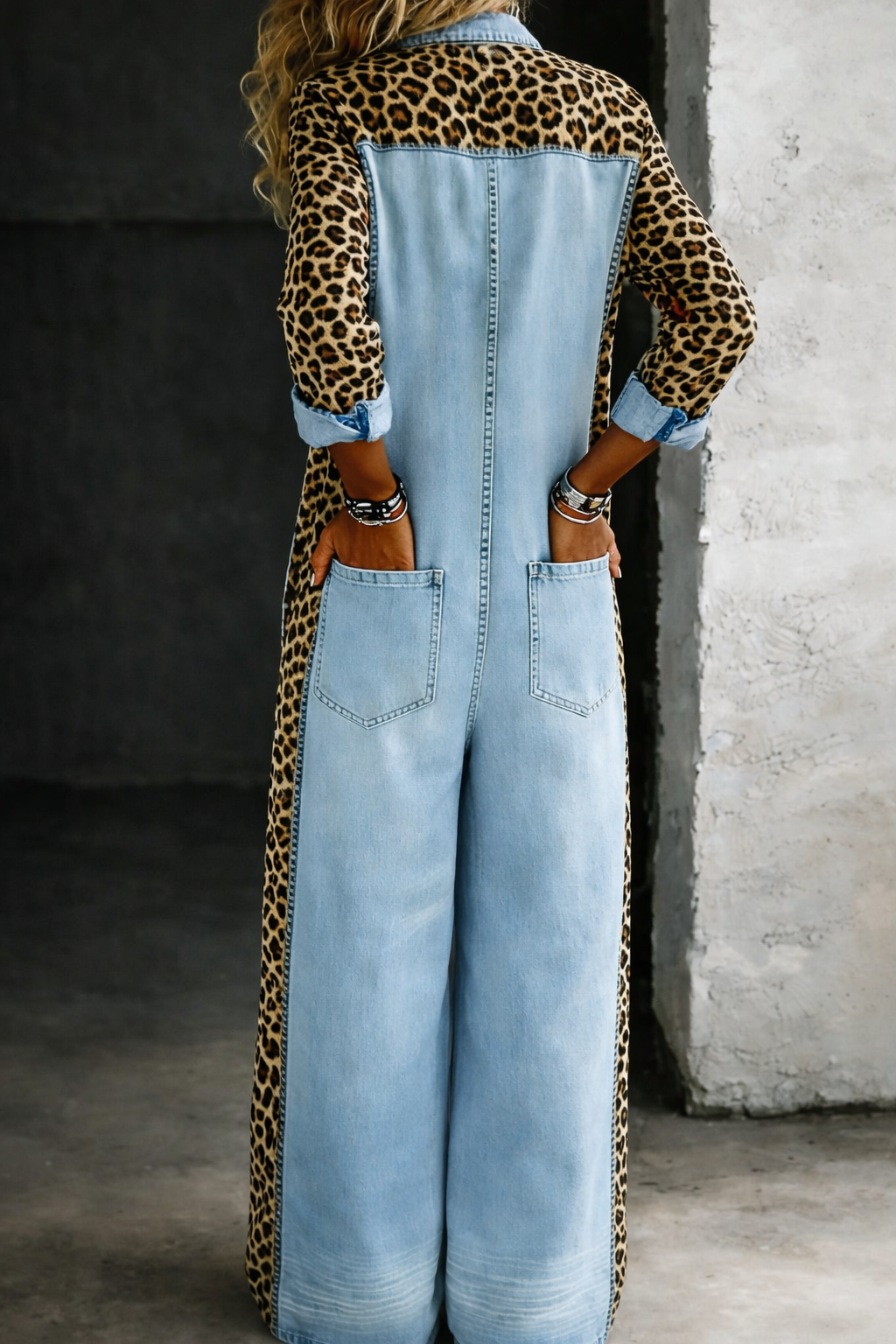 Amanda | Mono denim estampado leopardo