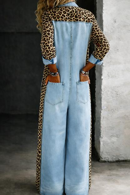 Amanda | Mono denim estampado leopardo