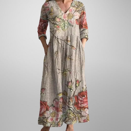 Yulya™ | Elegante Vestido Midi con Estampado Floral