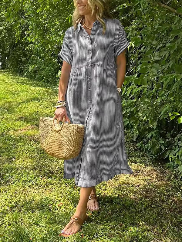Ishka™ | Camisa Vestido Rayada