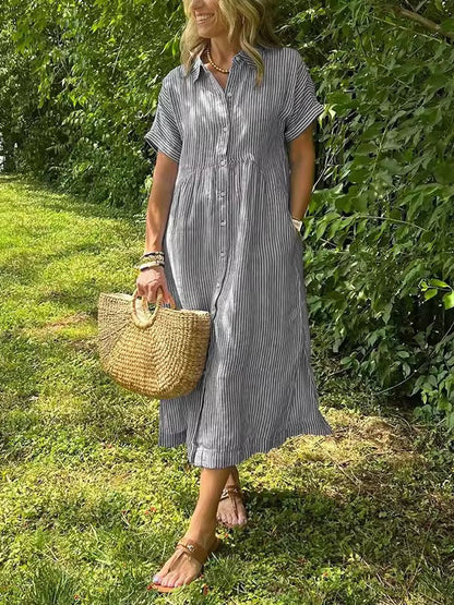 Ishka™ | Camisa Vestido Rayada