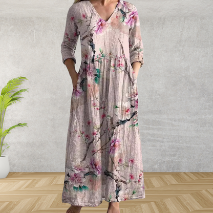 Yulya™ | Elegante Vestido Midi con Estampado Floral