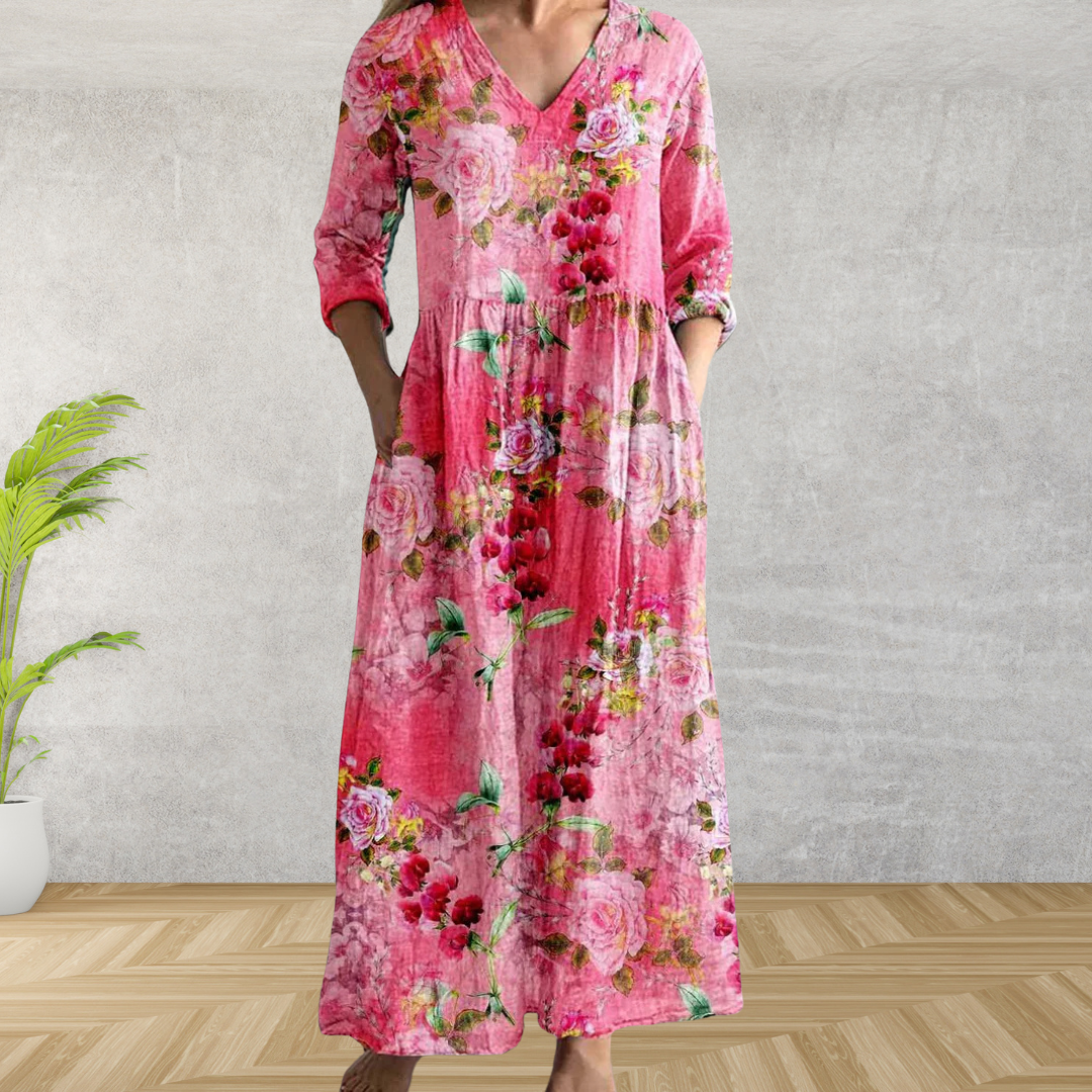 Yulya™ | Elegante Vestido Midi con Estampado Floral