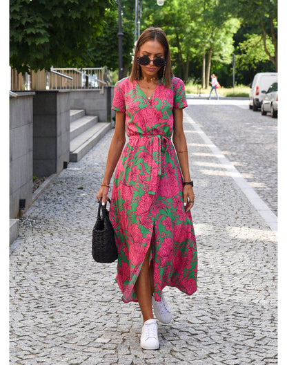 Talia™ | Elegante vestido floral con escote en V