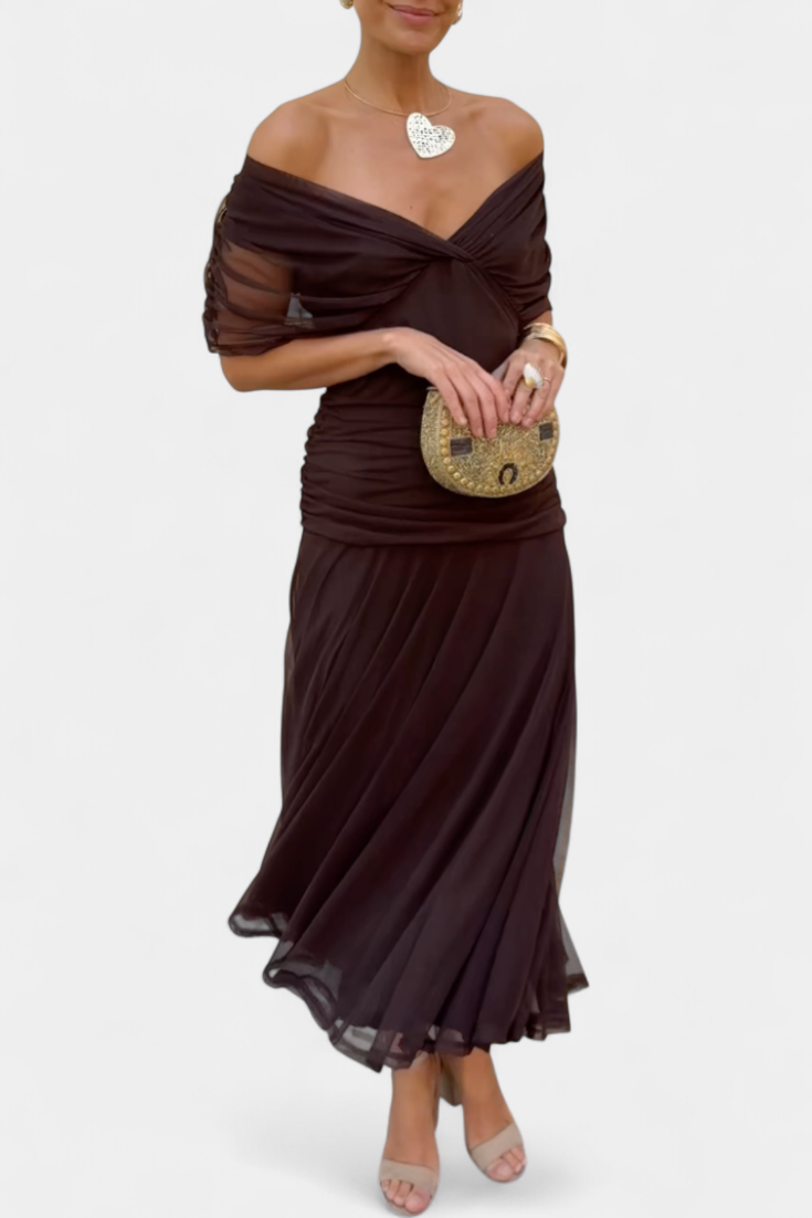 Florendra™ | Vestido Largo con Estampado Floral y Cuello en V