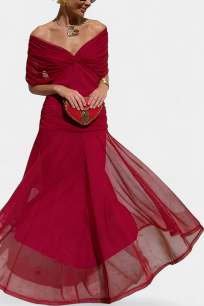 Florendra™ | Vestido Largo con Estampado Floral y Cuello en V