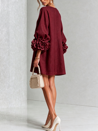 Alba | Mini vestido con botones y mangas florales
