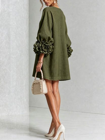 Alba | Mini vestido con botones y mangas florales