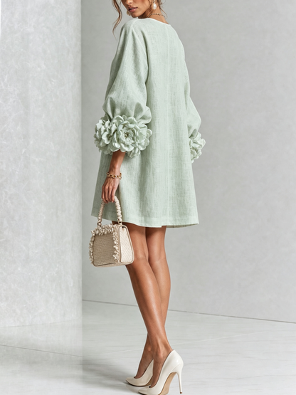 Alba | Mini vestido con botones y mangas florales