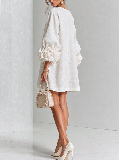 Alba | Mini vestido con botones y mangas florales