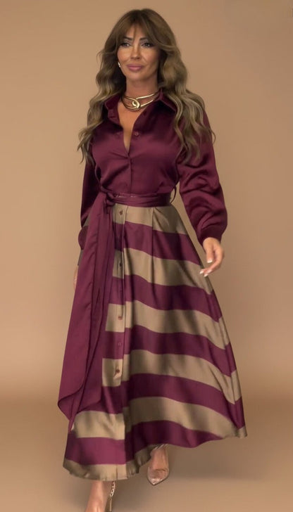 Mila™ | Vestido Maxi Rayado