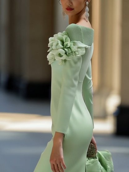 La Scintilla | VESTIDO ELEGANTE CON HOMBROS AL DESCUBIERTO