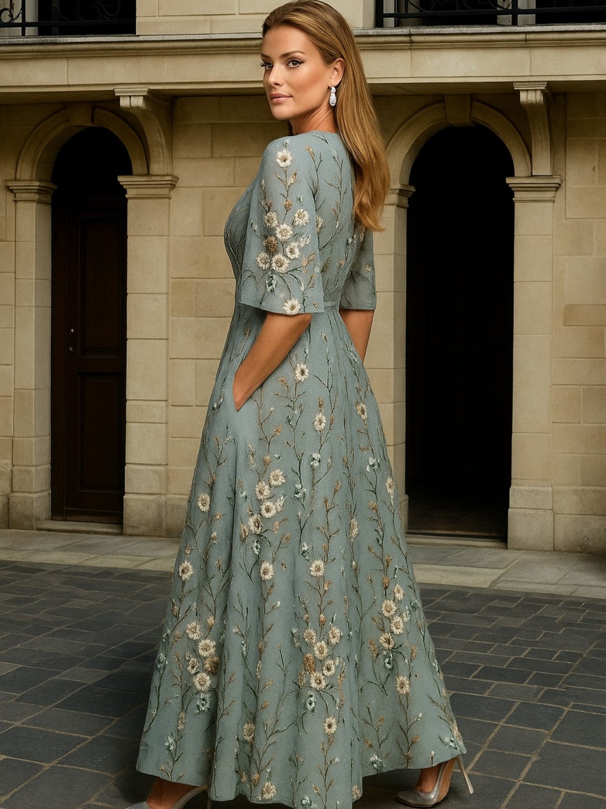 La Chispa | Vestido Largo con Elegancia Botánica