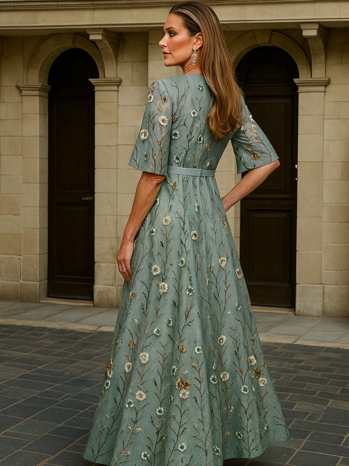 La Chispa | Vestido Largo con Elegancia Botánica