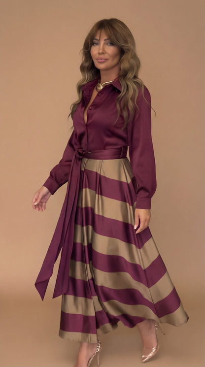 Mila™ | Vestido Maxi Rayado