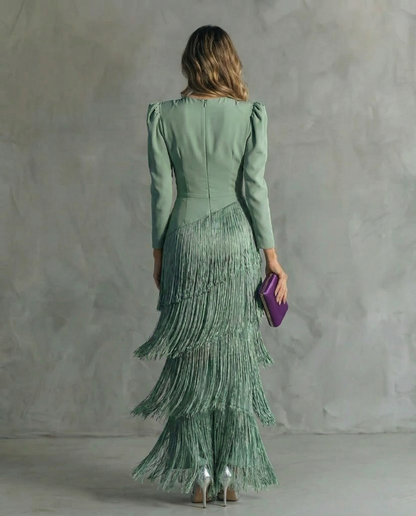 Vestido Élégante con Flecos Élise de La Scintilla