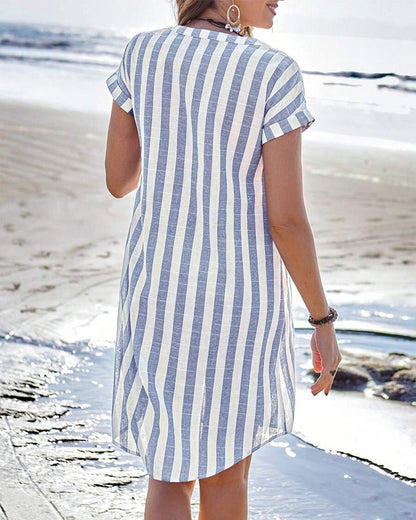 Hagar™ | Camisa Vestido Rayada
