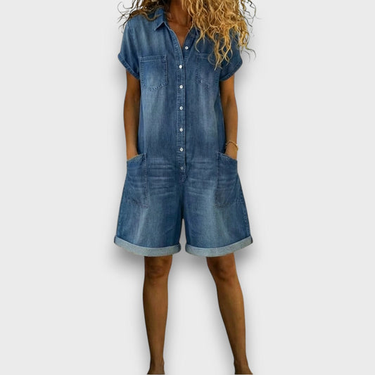 Nuría | Mono denim cortos vintage