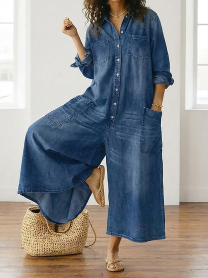 Diana | Mono denim con botones