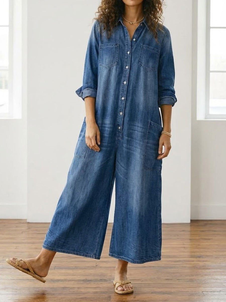 Diana | Mono denim con botones