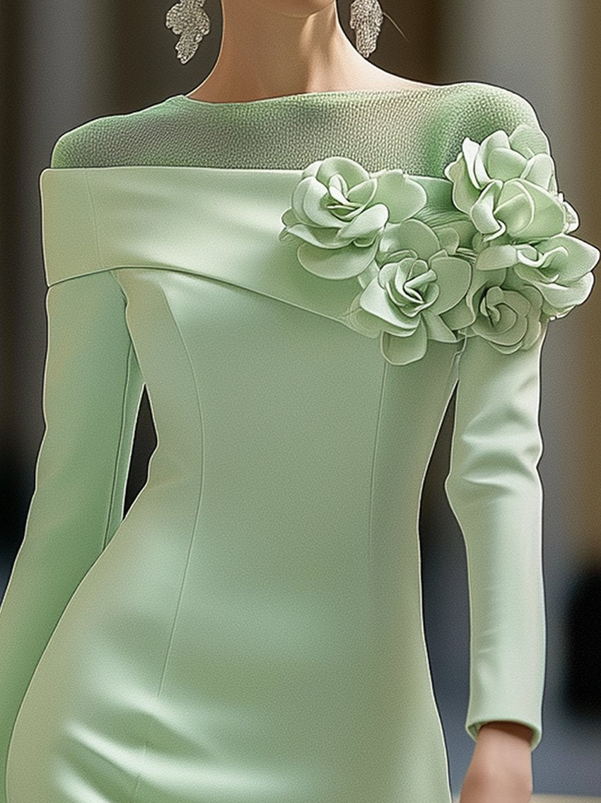 La Scintilla | VESTIDO ELEGANTE CON HOMBROS AL DESCUBIERTO