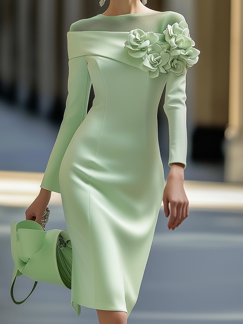 La Scintilla | VESTIDO ELEGANTE CON HOMBROS AL DESCUBIERTO