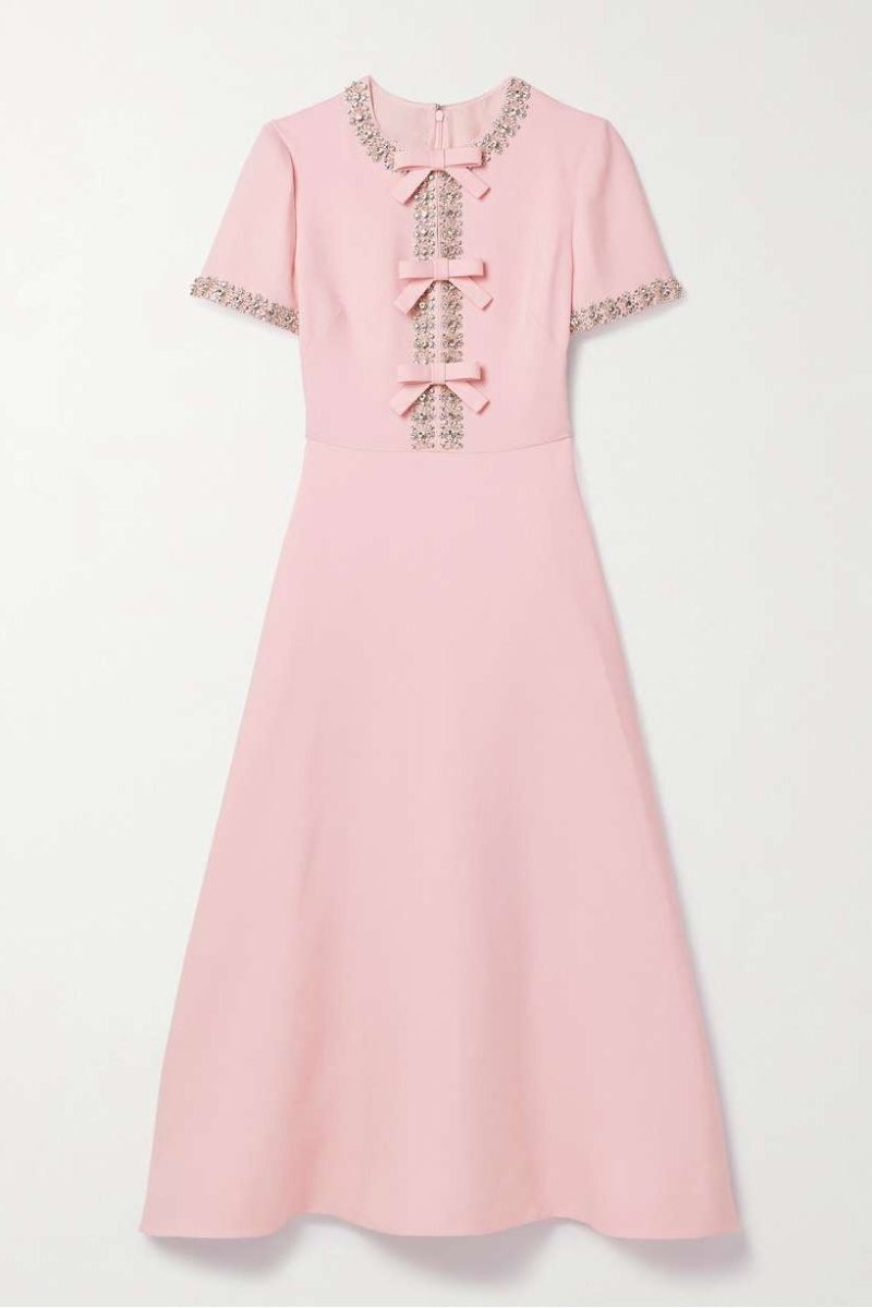 Aria™ | Vestido Midi con Nudo Decorativo y Cristales