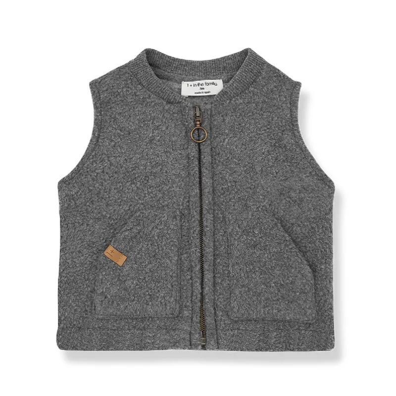 1+ In The Family Grey Manel Zipper Vest