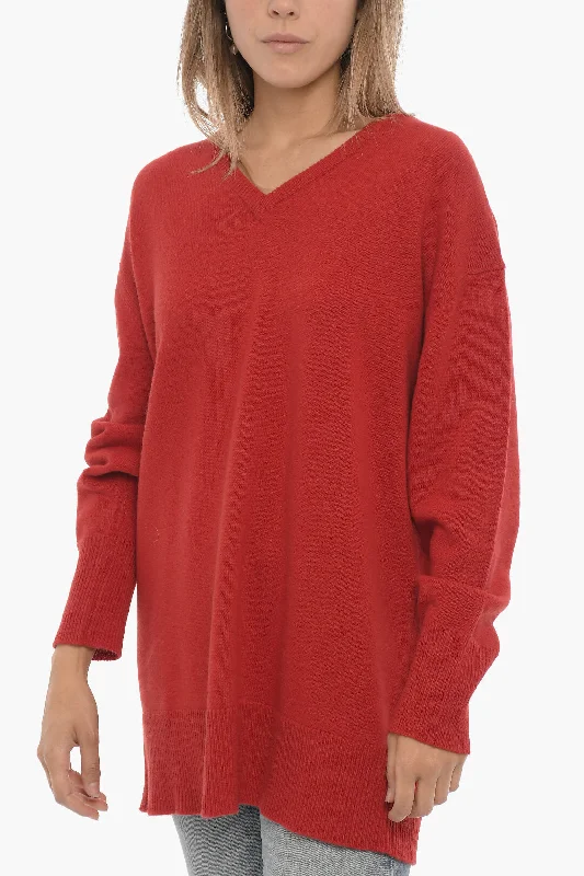 Aspesi V-Neck Solid Color Wool Sweater