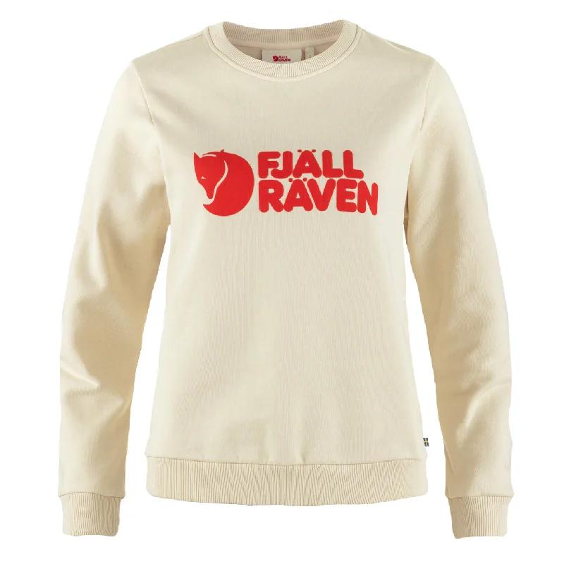 Fjallraven Womens  Logo Sweater Chalk White / Flame Orange