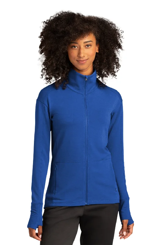 Sport-Tek Womens Flex Fleece Moisture Wicking Full Zip Sweatshirt w/ Pockets - True Royal Blue