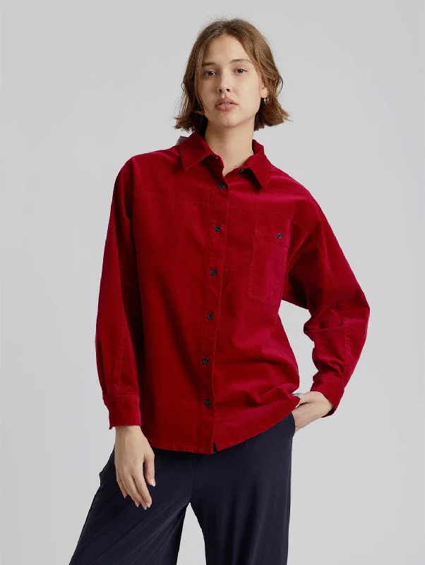 Midnight Organic Cotton Needle Cord Shirt | Cherry