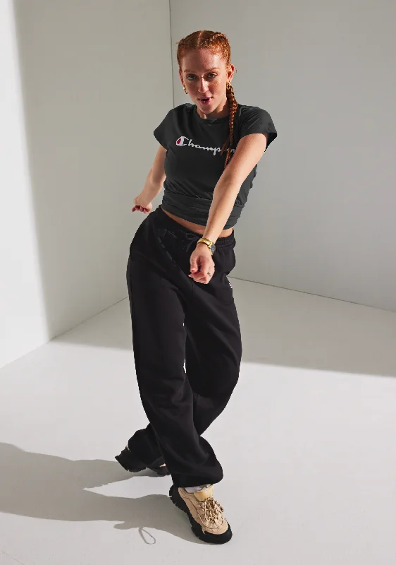 Champion Women's Script Crop Boxy Tee Black