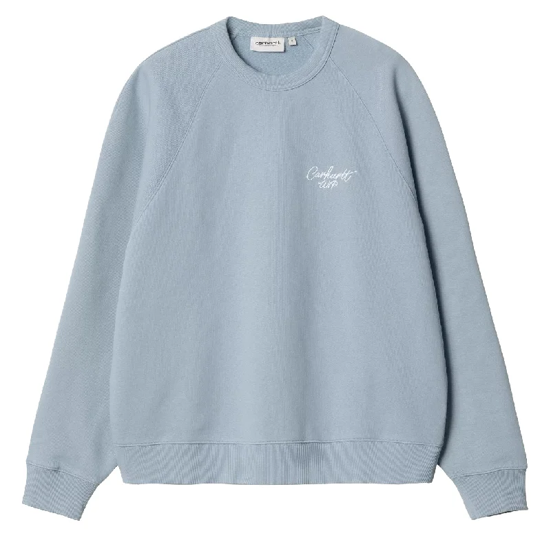 Carhartt WIP Womens Signature Sweat Dusty Ice / White