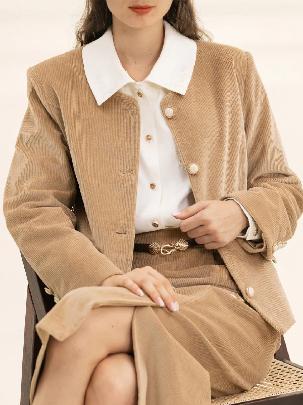 Meg Vintage Khaki Corduroy Blazer