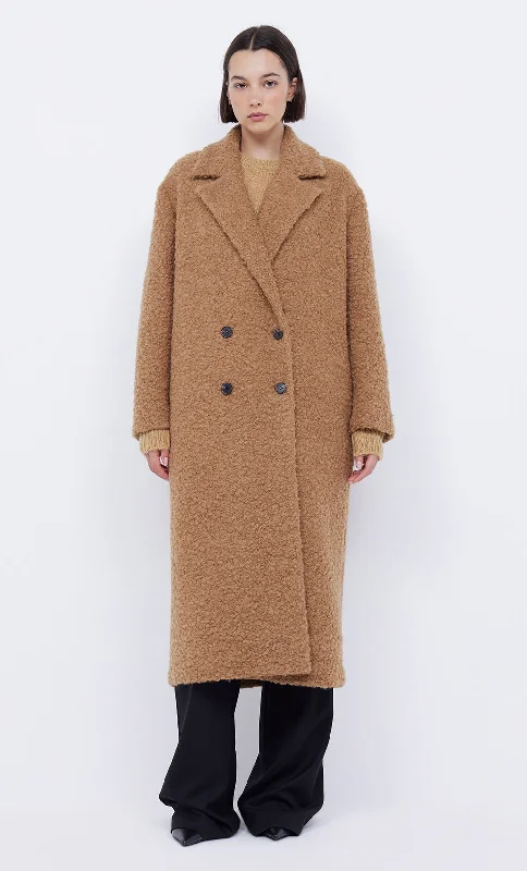 CHEYENNE LONGLINE COAT - CARAMEL