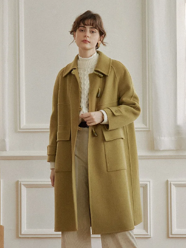 Kiera Wool Green Long Coat