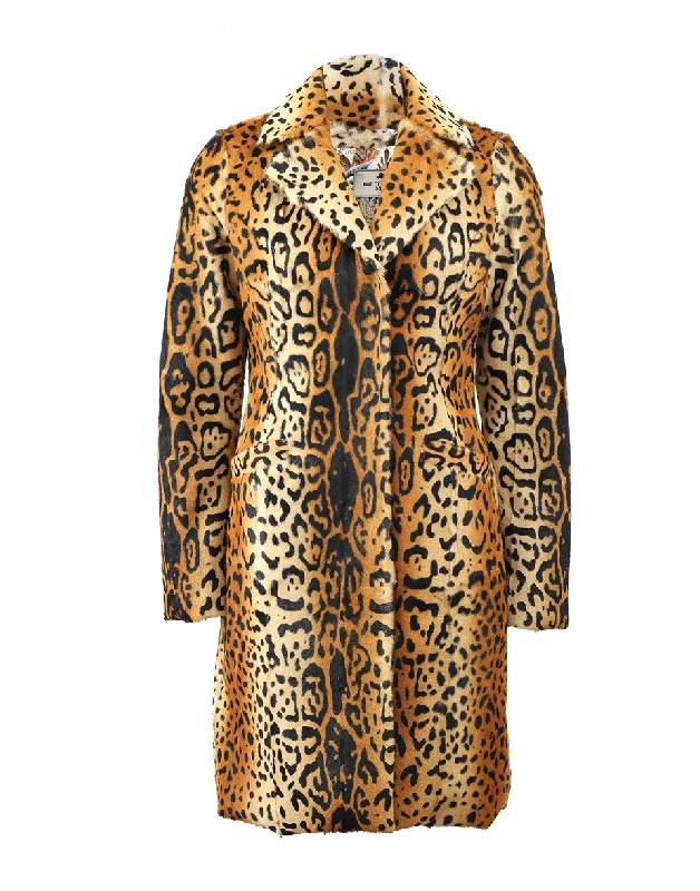 Lamb Leopard Print Coat