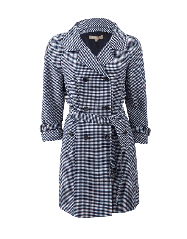 Open Neck Gingham Trench