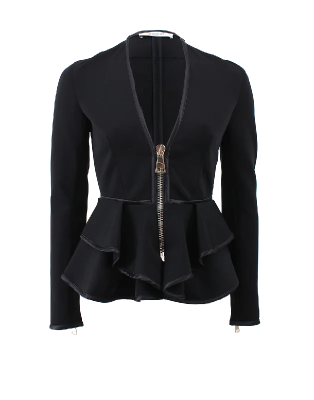 Peplum Zip Front Jacket