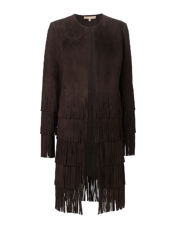 Suede Fringe Coat