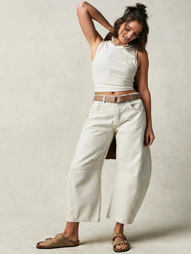 Free People Good Luck Mid-Rise Barrel Jeans