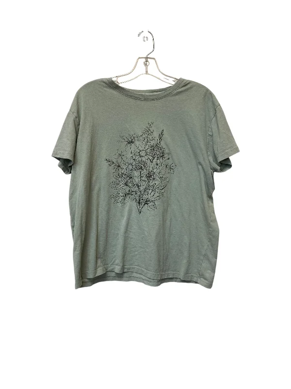 Top Short Sleeve Basic By Doe & Rae In Green, Size: Xl