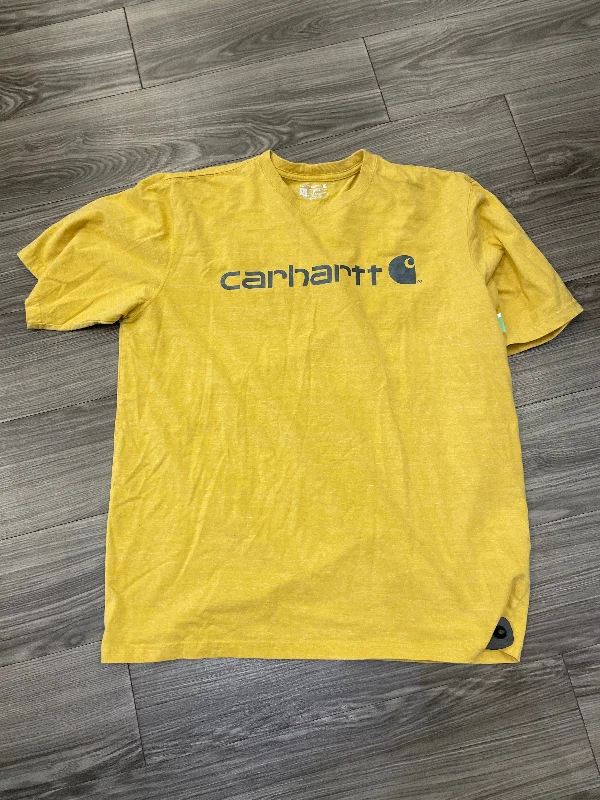 Top Short Sleeve By Carhartt In Yellow, Size: Xl