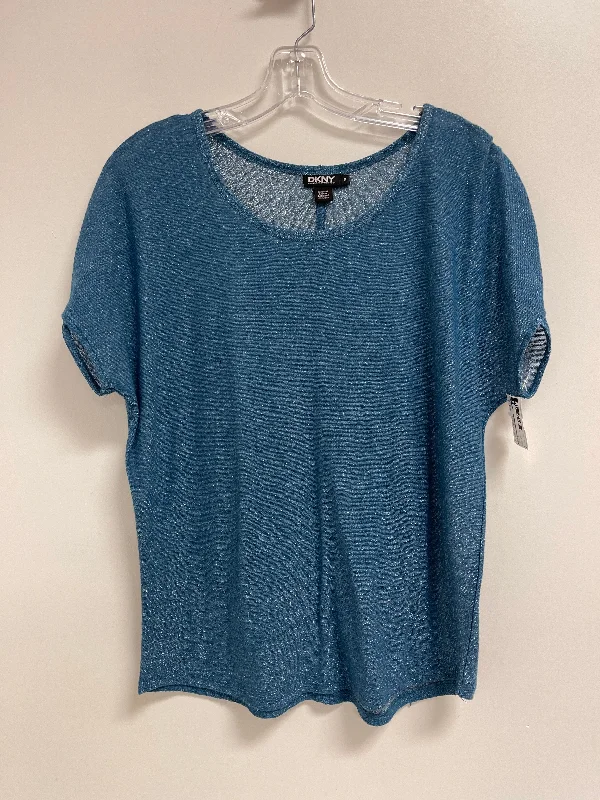 Top Short Sleeve By Dkny In Blue, Size: M