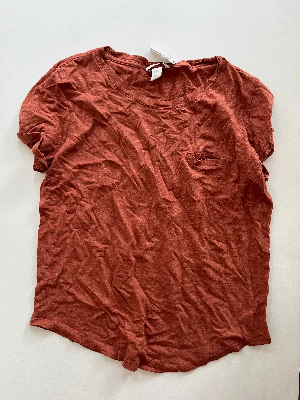 Top Short Sleeve By H&m In Rust, Size: M