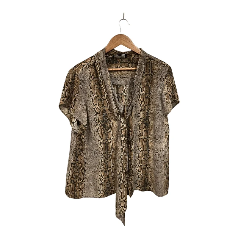 Top Short Sleeve By Jones New York In Animal Print, Size: Xl