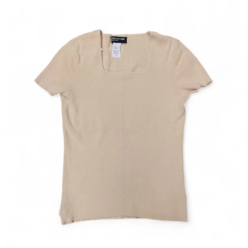 Top Short Sleeve By Jones New York In Beige, Size: L